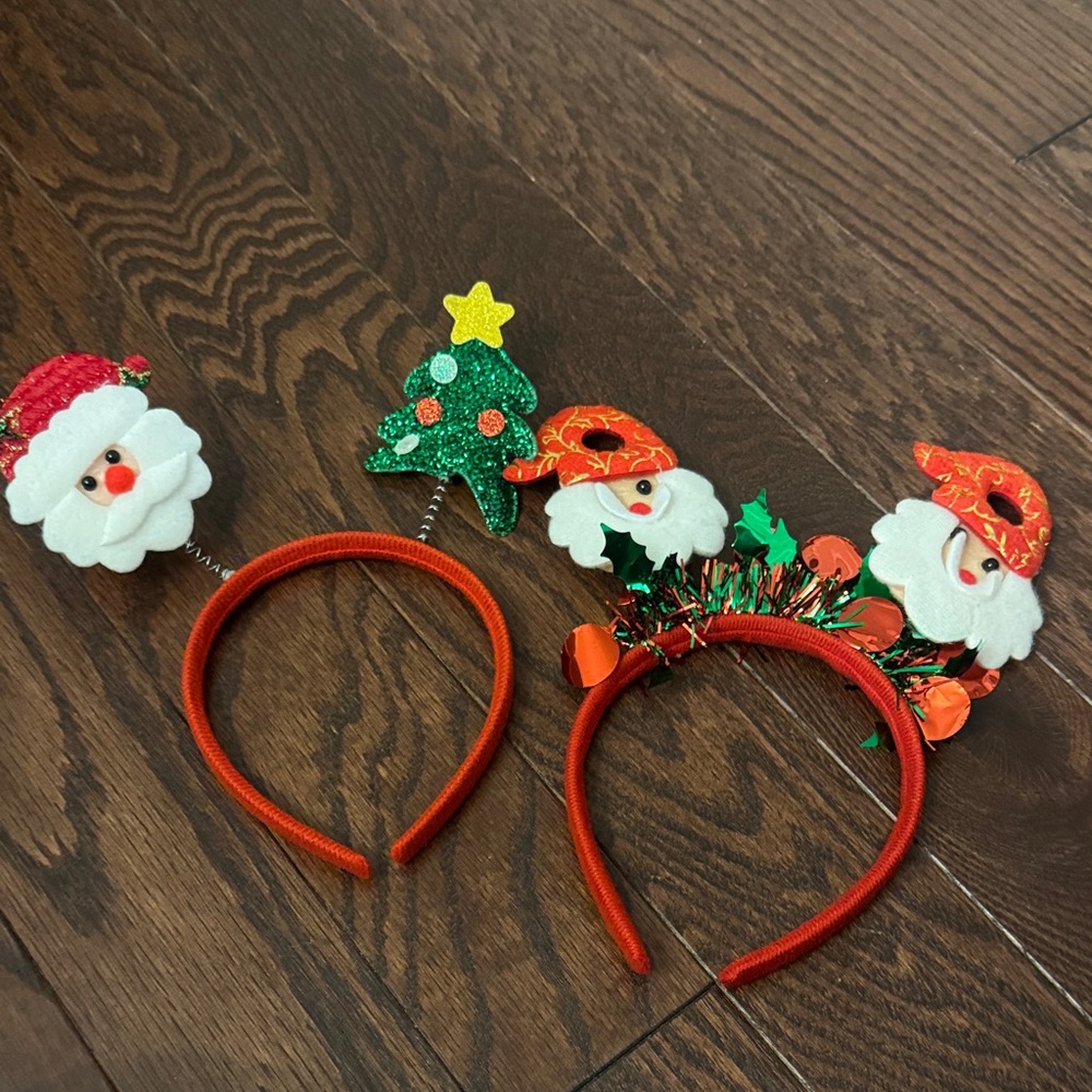 Festive Santa and Christmas Tree Headbands